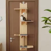 Generic M/P door-hanging cat tree top perch for cozy elevated lounging and monitoring.