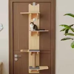 Generic M/P door-hanging cat tree top perch for cozy elevated lounging and monitoring.
