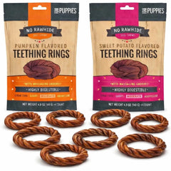 Generic No Rawhide Puppy Teething Rings front view, a gentle chew for teething puppies.