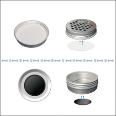 Generic Nose Work Tins lid holes facilitate sniffing during training.