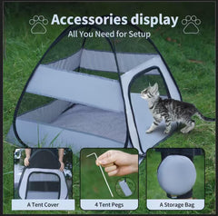 Generic Outdoor Cat Cage provides four-sided ventilation for safe outdoor resting.