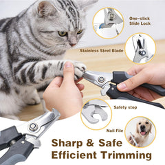 Generic Pet Grooming Kit flea comb catches pests during grooming.