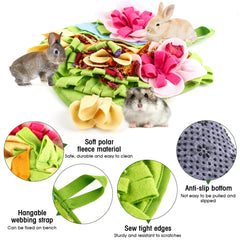 Generic Rabbit Foraging Mat close-up of soft felt fabric for gentle use.