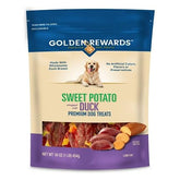 Generic Rewards duck-wrapped sweet potato chews in 16oz bag, ideal for training rewards