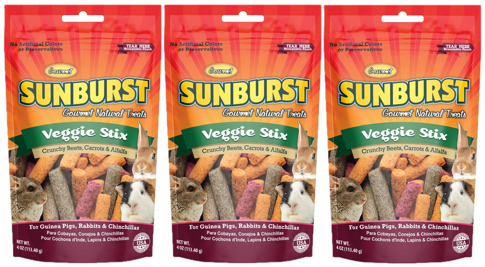 Generic Sunburst Veggie Stix display a crunchy texture ideal for small pet rewards and enrichment.