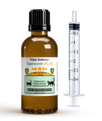 Generic Triple Defense Plus vanilla syringe eases cat dosing.