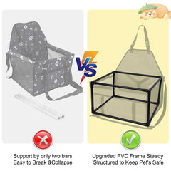 GENORTH dog car seat side view with breathable mesh window for comfort