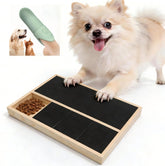 GENTERUN dog nail scratch pad with treat box for positive reinforcement during play.