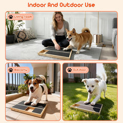 GENTERUN solid wood scratch board offers durable, paw-safe nail filing.