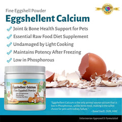 Gentle Blends Pet's Friend Eggshellent Calcium measuring spoon for portion control.