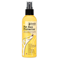 Gentle Creatures dog sunscreen packaging showing SPF 30+ protection for pets.