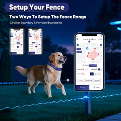 GeoPaws training modes on collar enable gentle reminders and cues.