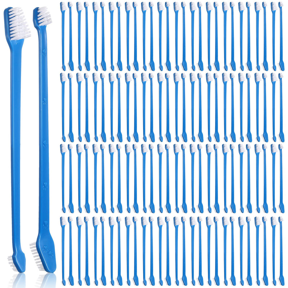 Gerrii double-headed dog toothbrush with long handle for easy reach and thorough cleaning