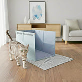 Gesomepurrz extra-large litter box enclosure keeps mess contained and floors protected.