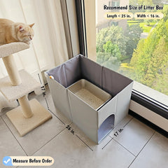 Gesomepurrz splash-guard with water resistance reduces urine splashes for cleaner spaces.