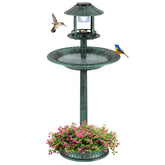 Giantex birdbath solar lamp illuminates your garden at night for birds