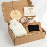 Gill + Jill pet loss gift box image shows a heartfelt memorial set for grieving pet owners.