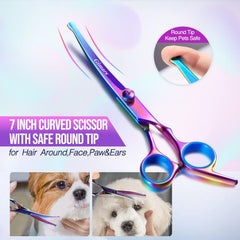 Gimars curved scissors help follow contours for smooth, safe trimming.