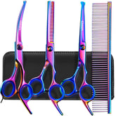 Gimars dog grooming scissors kit straight blades for precise trimming.