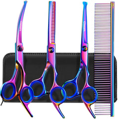 Gimars dog grooming scissors kit straight blades for precise trimming.