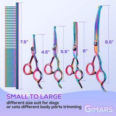 Gimars 4CR curved-blade scissors for contouring around pets