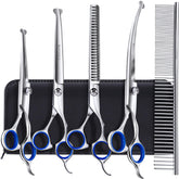 Gimars titanium-coated 6-in-1 dog grooming scissors for precise cuts.