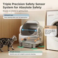 Gimars XXXL automatic litter box with stable design supports large cats.