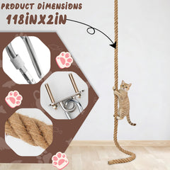 GINDOOR 2-inch diameter rope ensures sturdy climbing with durable natural fibers