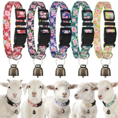 GINDOOR goat collar with floral bell for easy pasture tracking