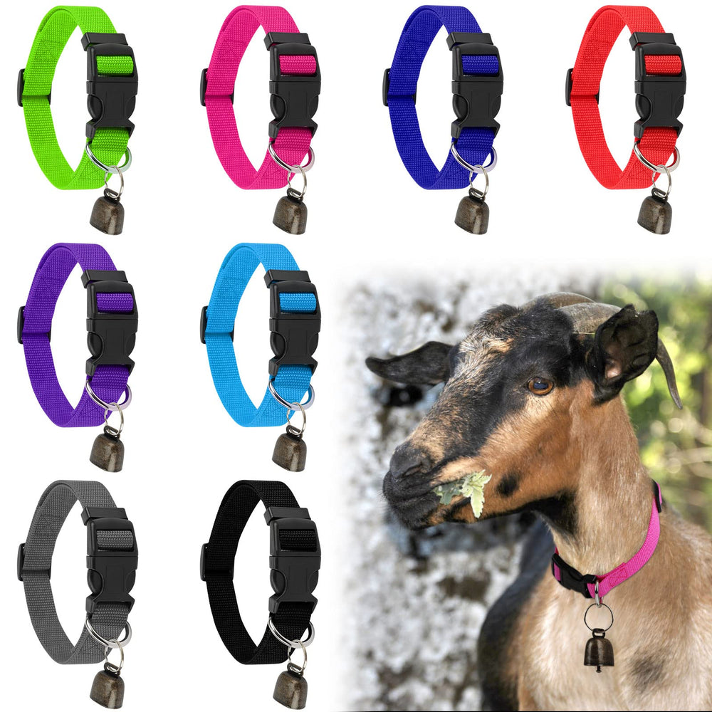 GINDOOR goat collar with bell in 8-pack for easy flock identification during grazing.