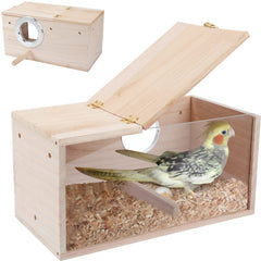 GINDOOR parakeet nesting box, transparent front view, observe nesting without disturbance