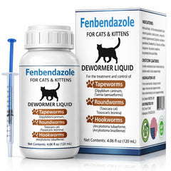 Ginzeca cat dewormer bottle shows convenient dosing for home use.
