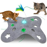 Giociv hide-seek feather tumbler base boosts indoor play for energetic cats.