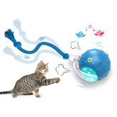 Giociv interactive blue cat ball with fast rolling for indoor exercise.