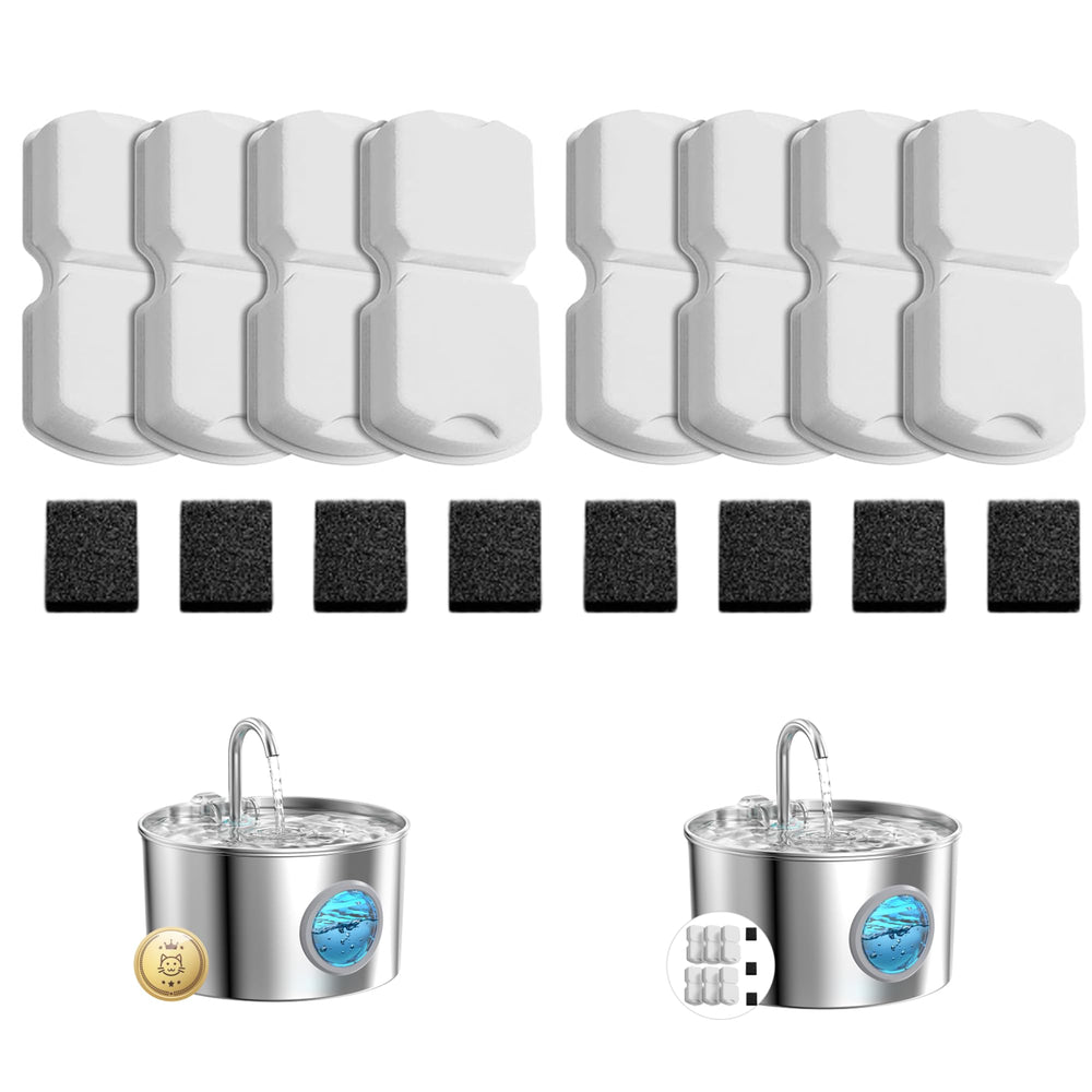 GIOTOHUN cat fountain filters carbon and foam pack improves filtration and taste for pets.