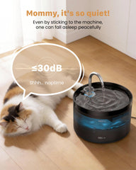 GIOTOHUN cat water fountain 2L black pump compartment for quiet operation