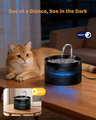 GIOTOHUN cat water fountain 2L black running water modes encourage drinking