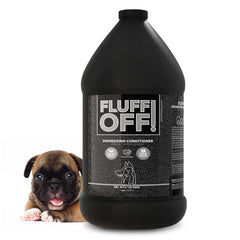Girl With The Dogs Fluff Off bottleâtrusted deshedding conditioner for pets.