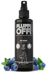 Girl With The Dogs Fluff Off 8oz bottle with Blueberry Bubblegum scent for dogs and cats.