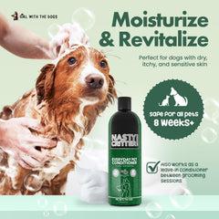 Bottle on grooming table ready for everyday dog care
