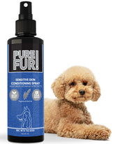 Girl With The Dogs Pure Fur! conditioning spray bottle on display for gentle detangling and conditioning.