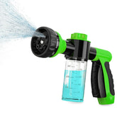 Girl With The Dogs soap dispenser and garden nozzle closeup for easy bath time.