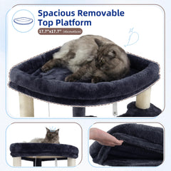 Gitelsnour Corner Cat Tree condo with spring ball provides a cozy hideaway plus interactive play.