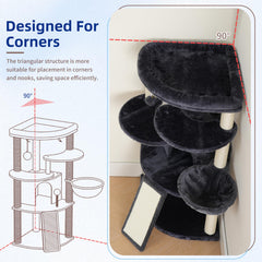 Gitelsnour Corner Cat Tree top platform provides a high vantage for curious cats.
