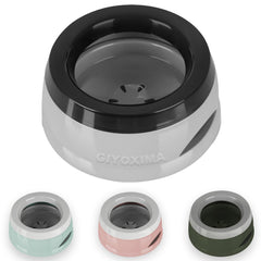 GIYOXIMA 25oz spill-proof dog water bowl, gray, ideal for travel and mess-free hydration