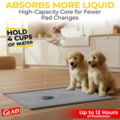 Glad for Pets extra-large pad flat layout demonstrates expanded floor coverage for big dogs.