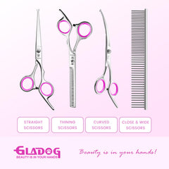 GLADOG straight scissor for clean, even trims.