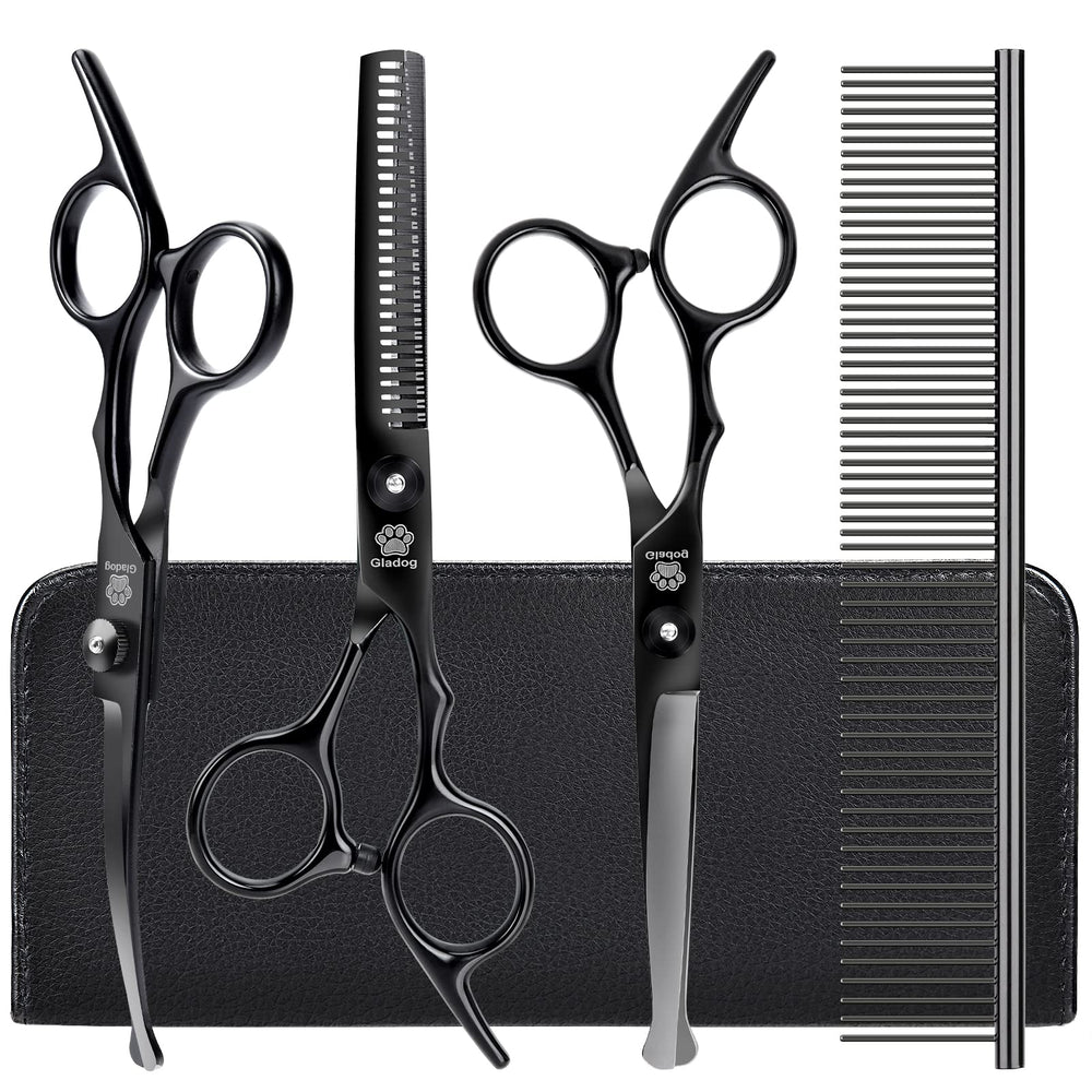 GLADOG thinning scissors in use for precise fur thinning and even texture.