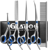 GLADOG dog grooming scissors kit with safety round tips for confident pet trims.