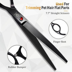 GLADOG 7.7-inch straight scissor for clean coat lines